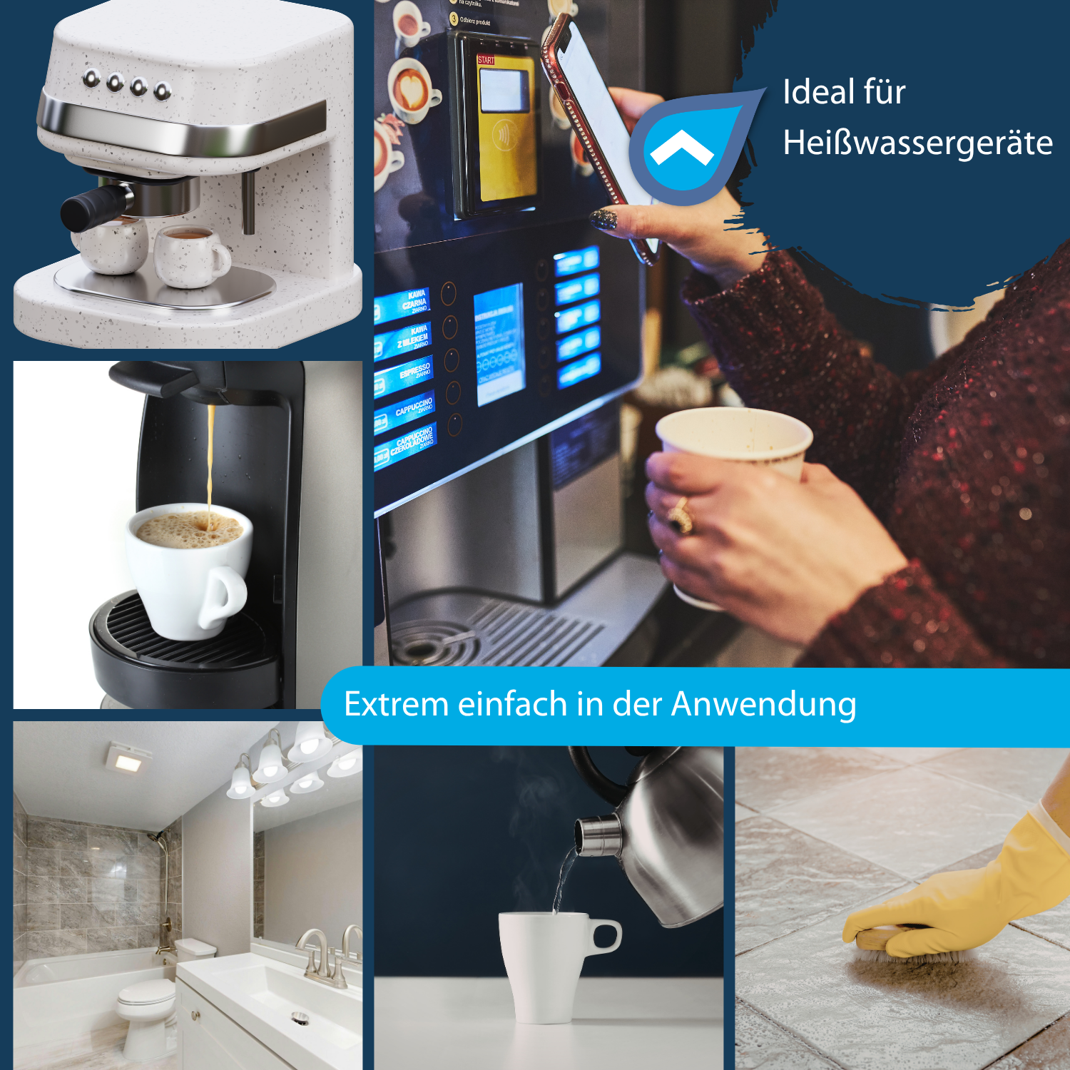 Kalklöser flüssig zur Entkalkung von Heißwassergeräten wie z.B. Kaffeemaschinen