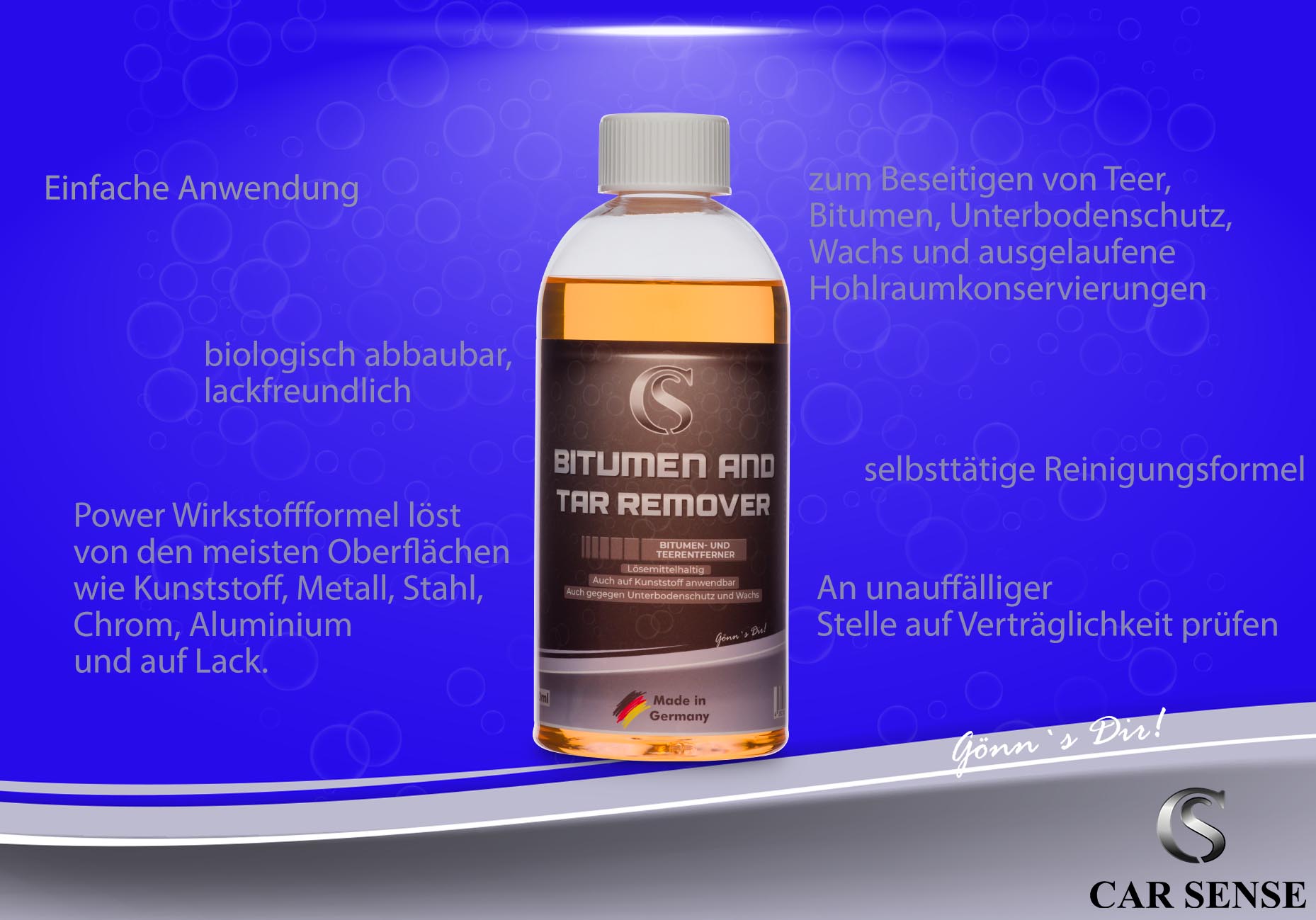 Car Sense Bitumen and Tar Remover 0,5 L Teerentferner zum Beseitigen von Teer, Bitumen