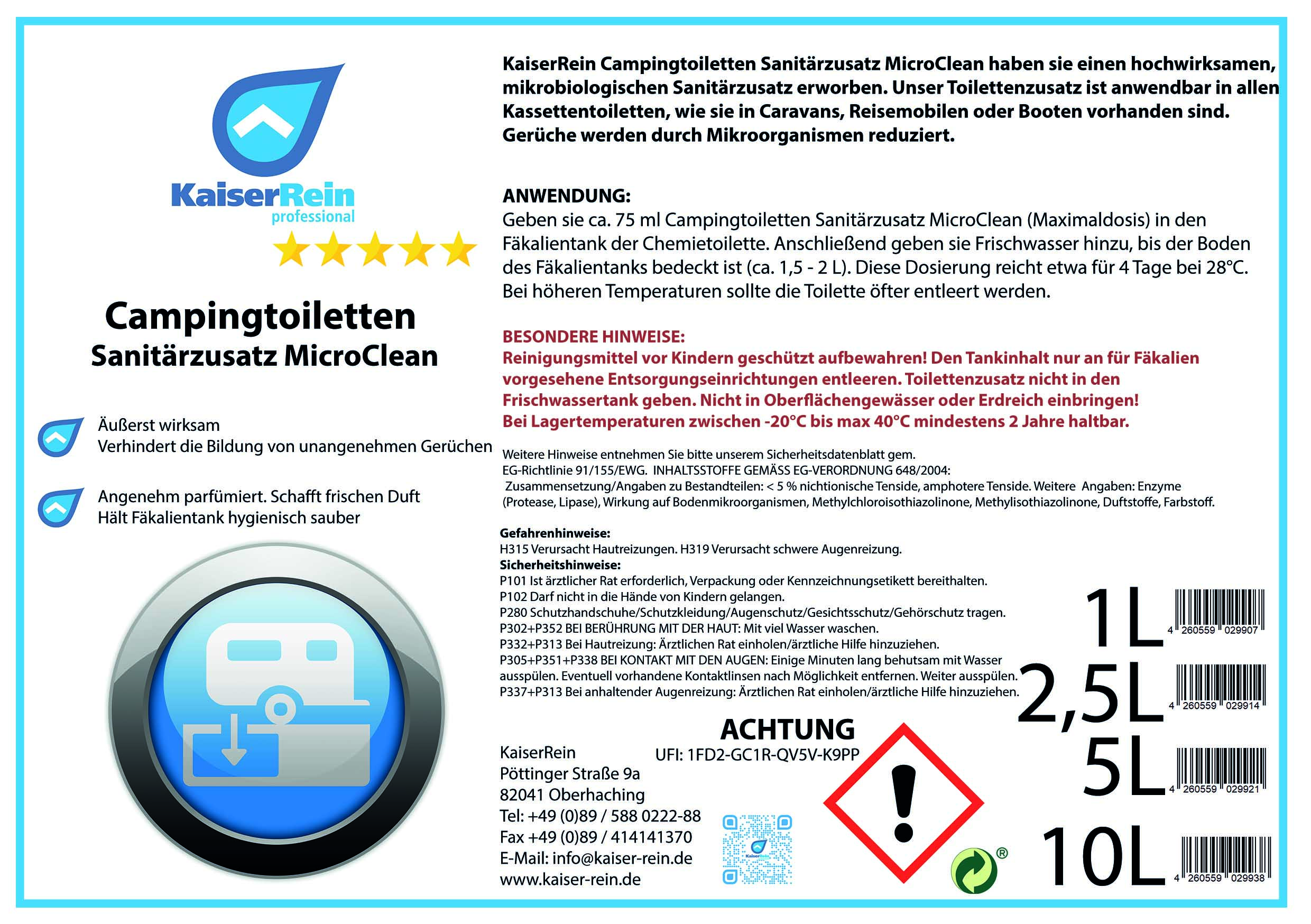 Campingtoiletten Sanitärzusatz MicroClean