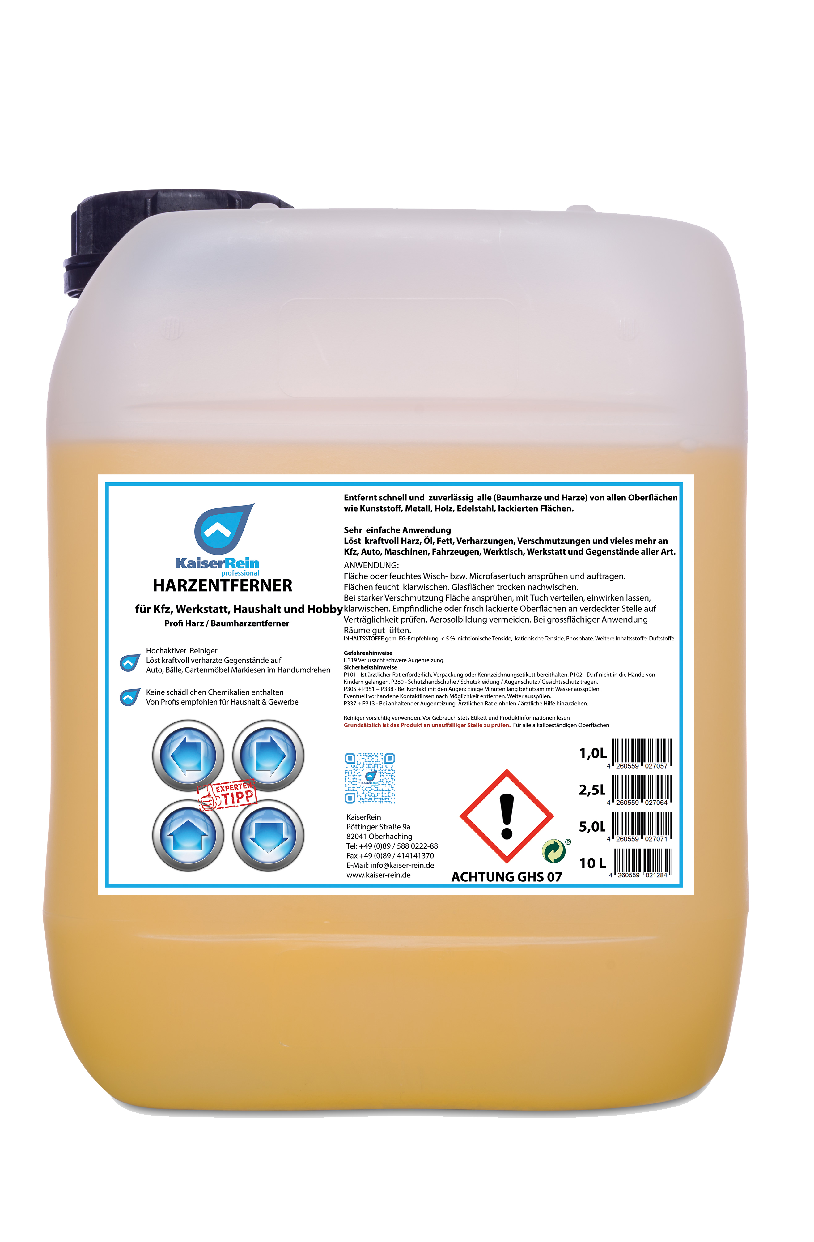 Harzentferner 5 L Spray für Kfz, Werkstat, Haushalt und Hobby Profi Harz / Baumharzentferner