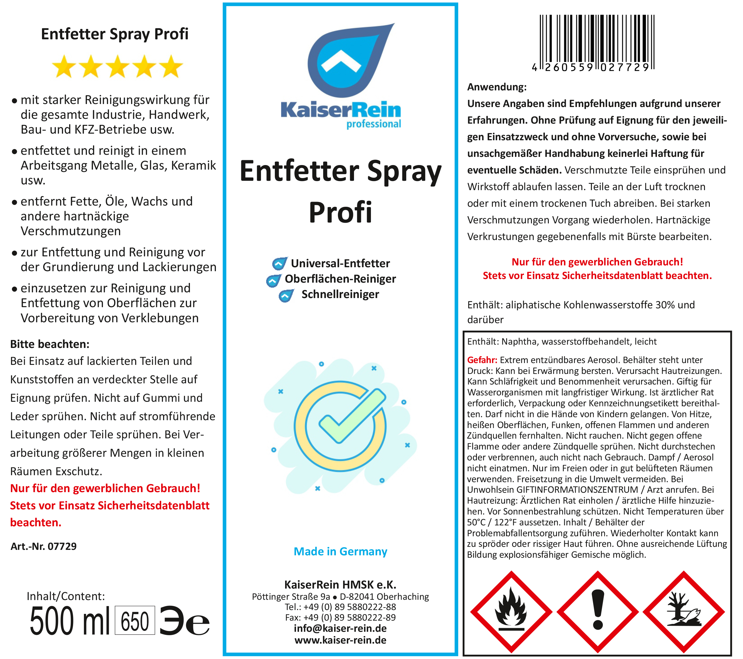 Entfetter Spray Profi