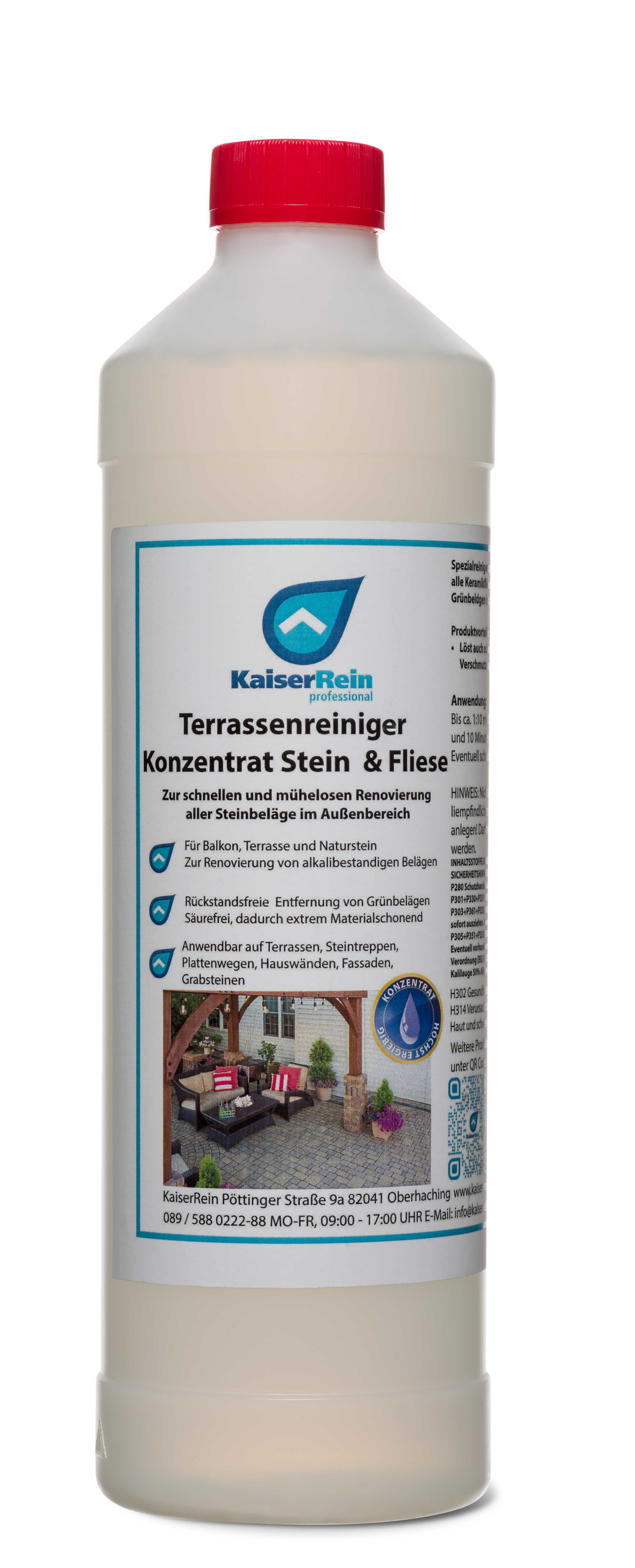 Terrassenreiniger Konzentrat Stein & Fliese Spezialreiniger zur gründlichen Reinigung aller Terass Terrassenreiniger Konzentrat Stein & Fliese Spezialreiniger zur gründlichen Reinigung aller Terass