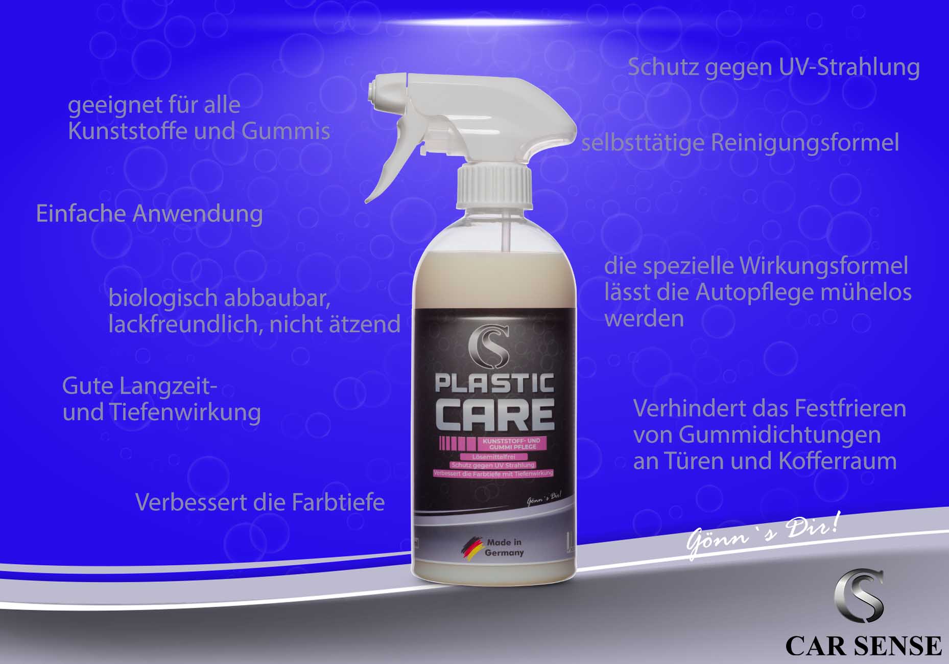 Car-Sense Plastic Care Hochwertige Pflege und Farbauffrischung für Gummi- und Kunststoffteile 