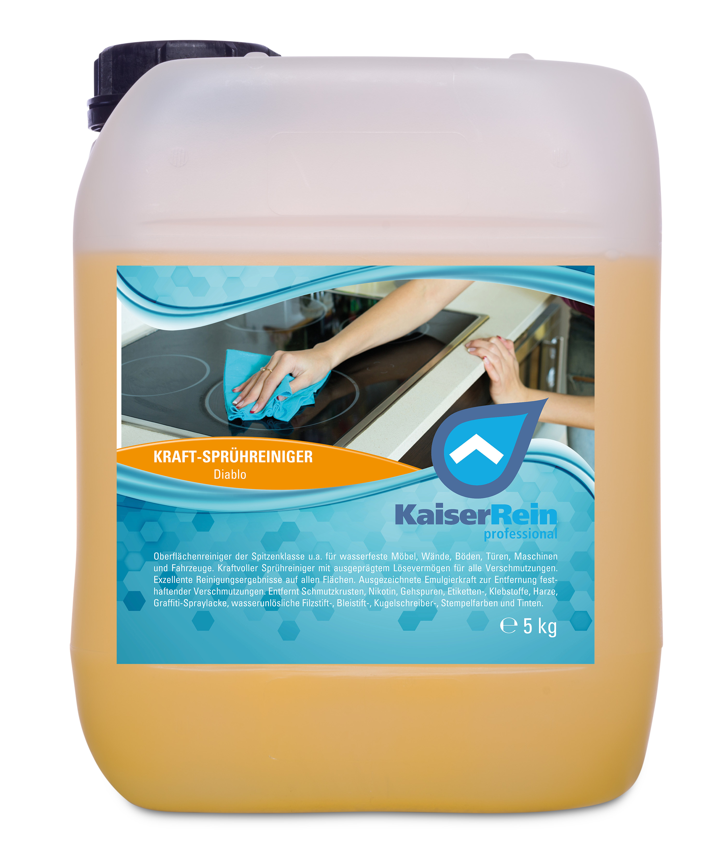 OE-5-L-Kanister-gelb-Diabolo-351-Kanister-Klein-45-91-Delivery KaiserRein Kraftreiniger Diablo Spray gelb 5 l (5000 ml) für Haushalt und Gewerbe