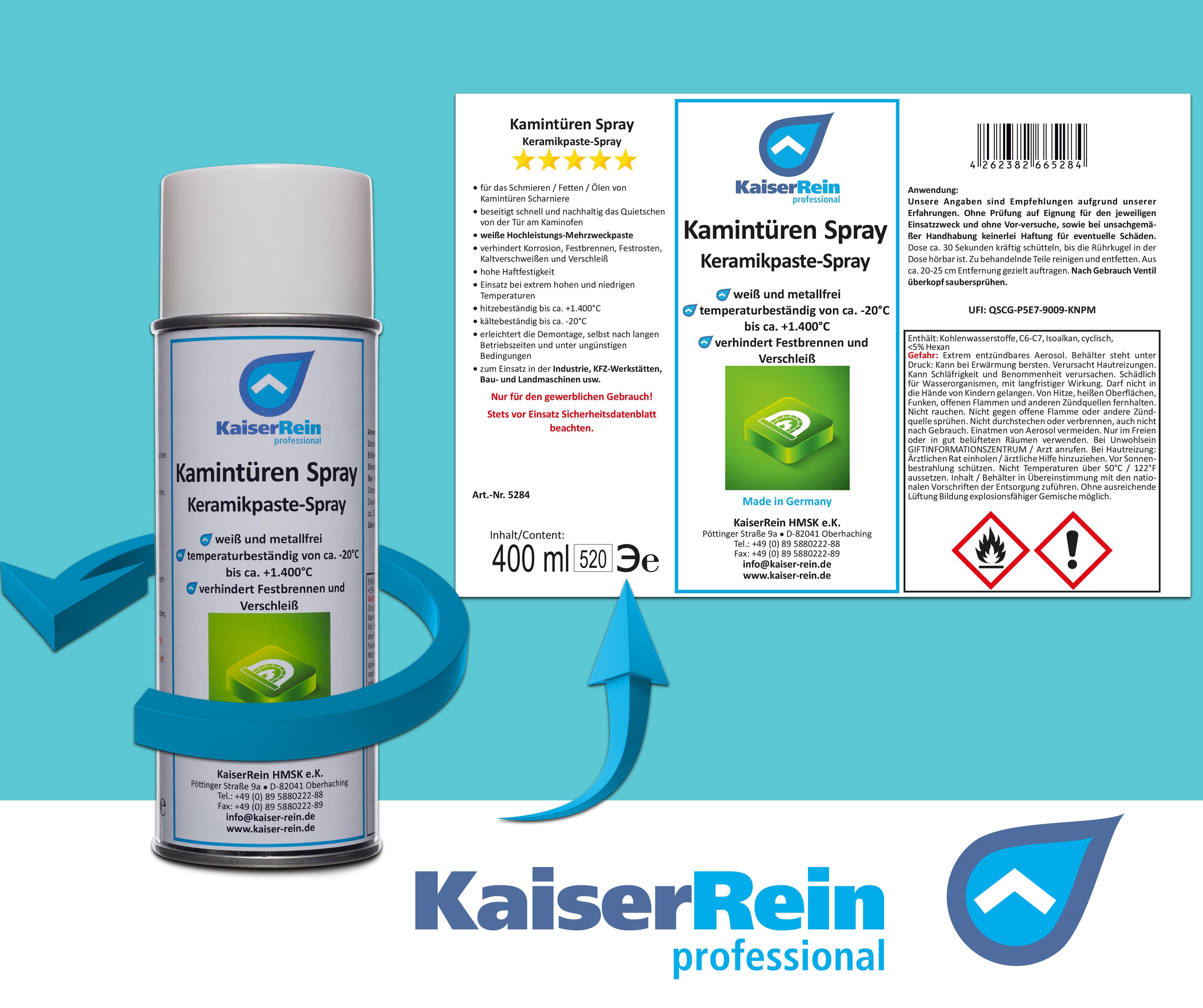 Kamintüren Spray Keramikpaste-Spray