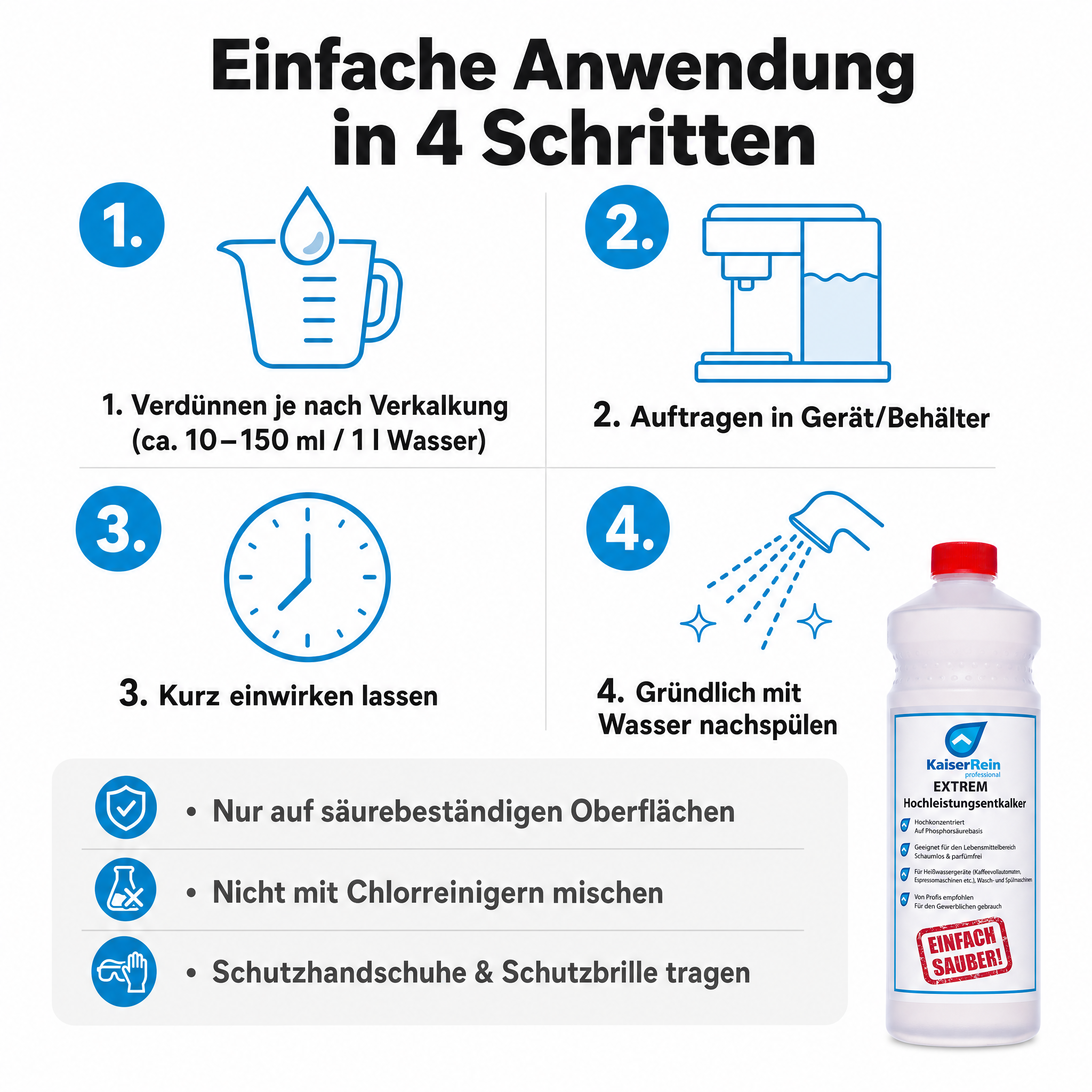Extrem Hochleistungsentkalker flüssig Kalklöser / Rostlöser Entkalker