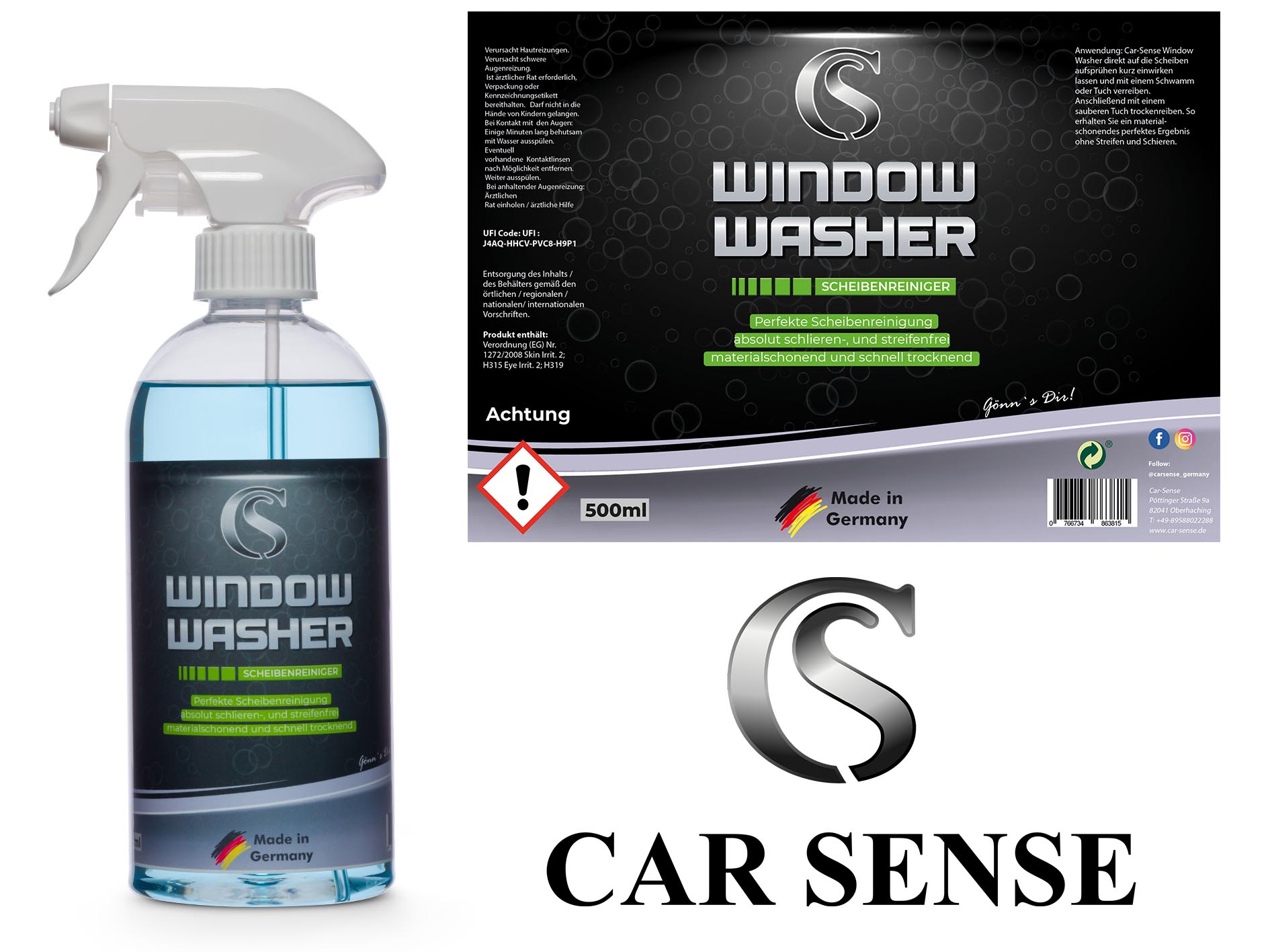 Car Sense Window Washer Autoglasreiniger Fensterreiniger