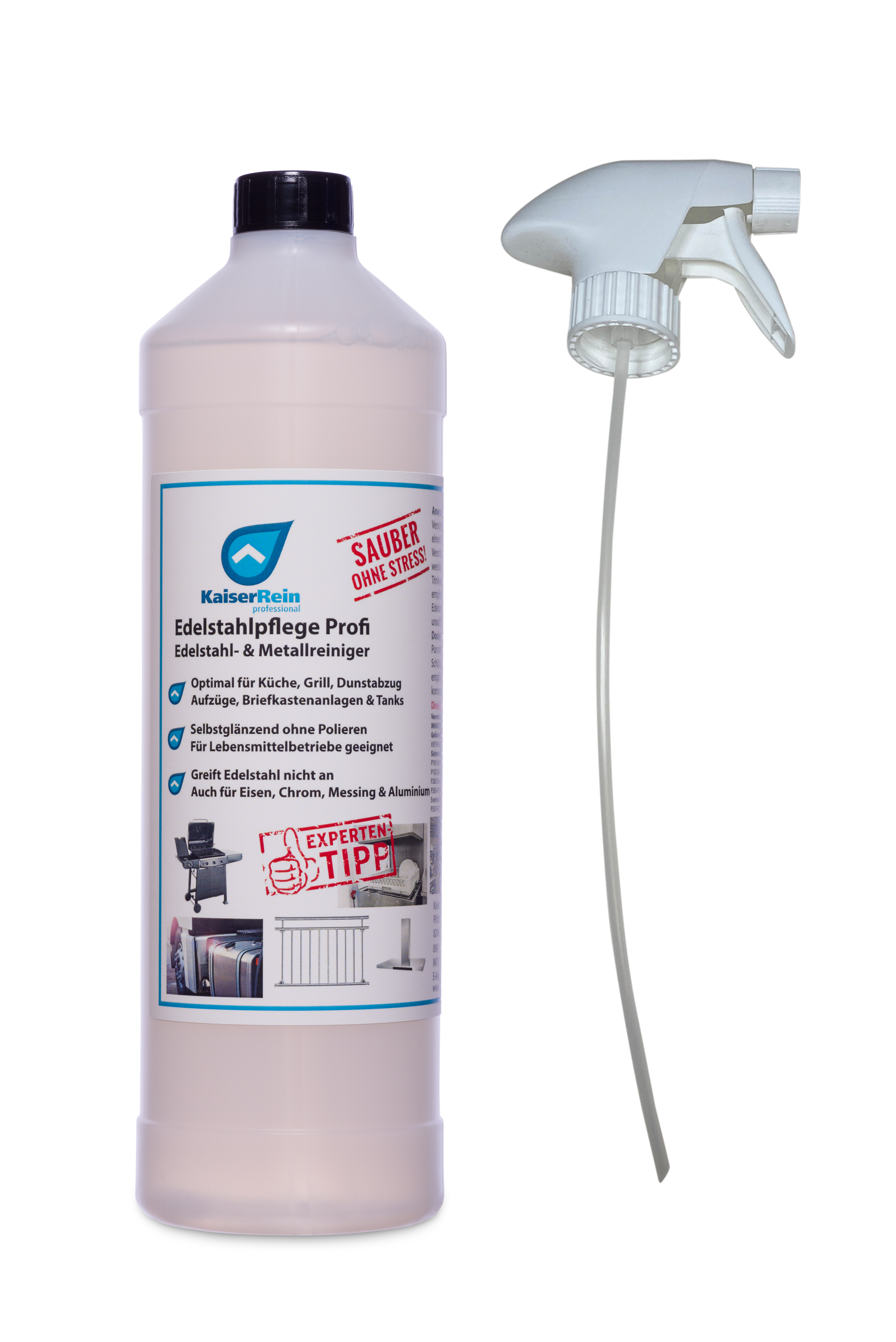 Edelstahlreiniger-1-L-386-Flaschen-Delivery Edelstahlreiniger 1L für alle Metallarten von KaiserRein professional