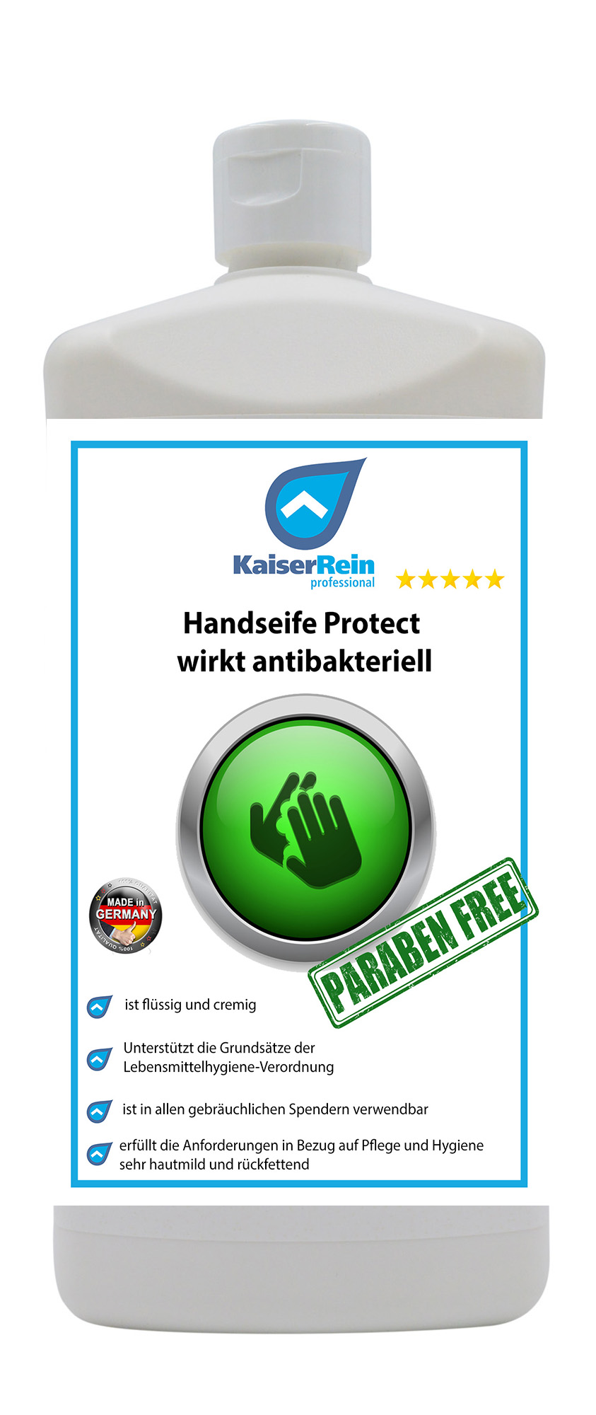 Handseife Protect 1 L wirkt antibakteriell Hygienische hautschonende Handseife