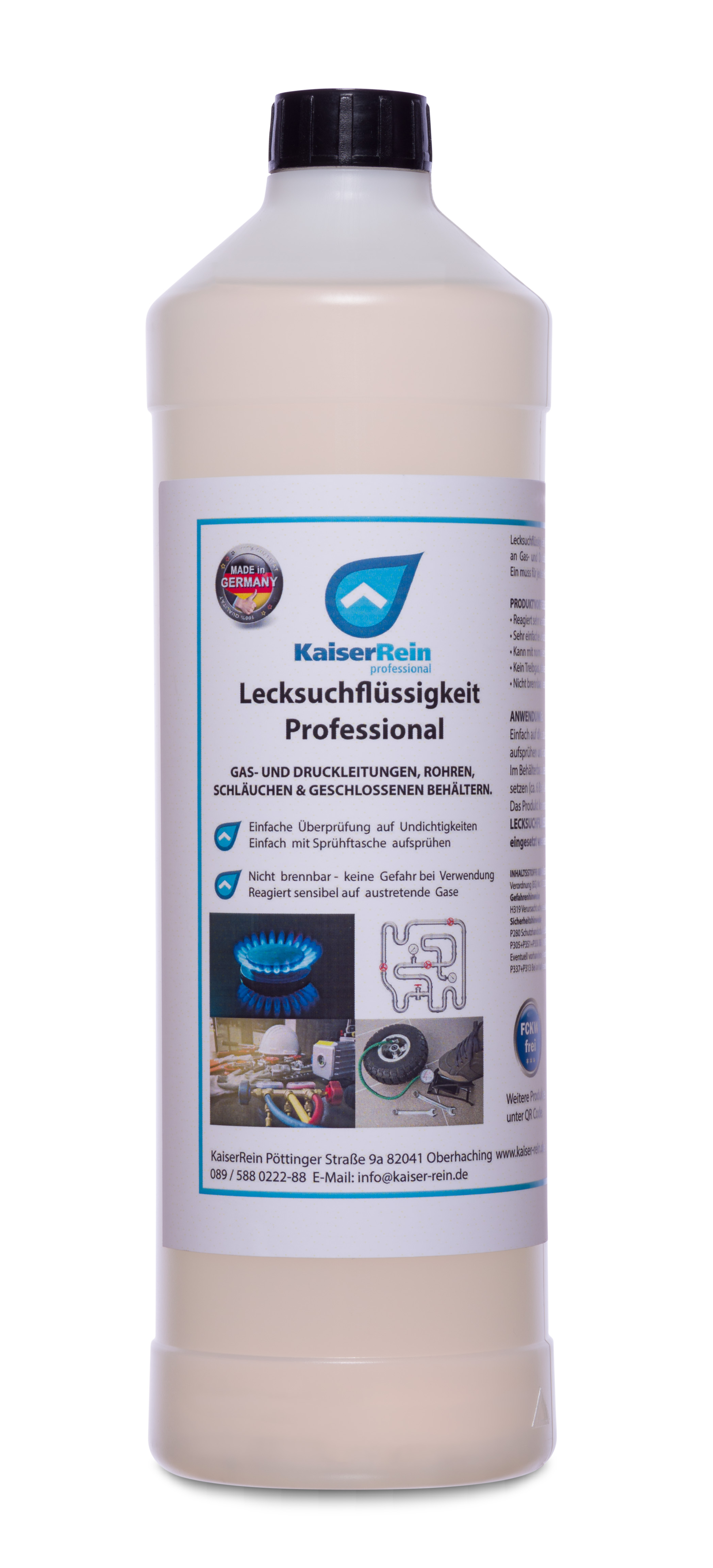 Lecksuchspray für Gas für Luft Gasgrill Konzentrat 1L