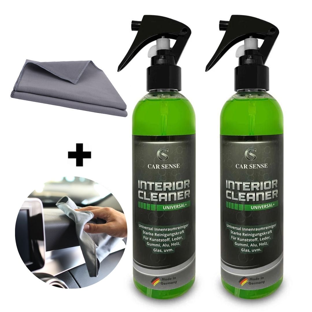 Car Sense Set Interior Cleaner Universal+ 0,25L (2x0,25L) 1x High-End Reinigungstuch für Innenraum &
