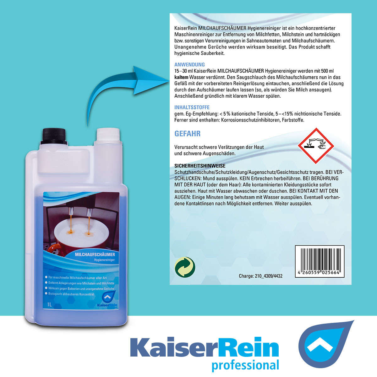 Kaiserrein professional Milchaufschäumer Hygienereiniger