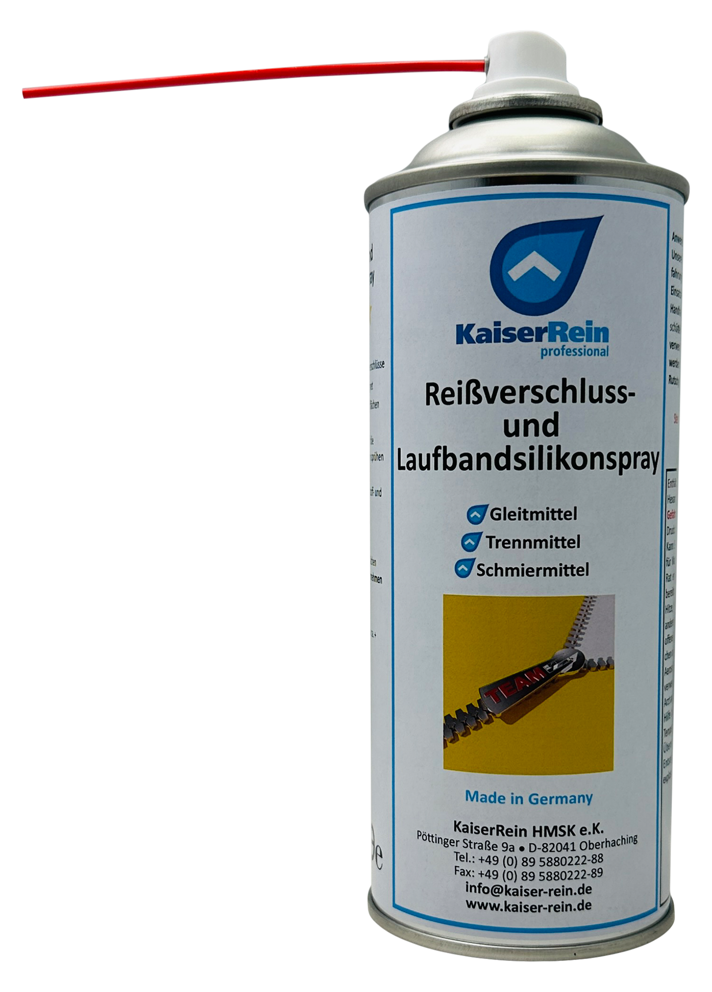 Reißverschlussspray 400ml - gegen klemmende Reißverschlüsse, auch als Schmiermittel für Laufflächen von Laufbändern geeignet