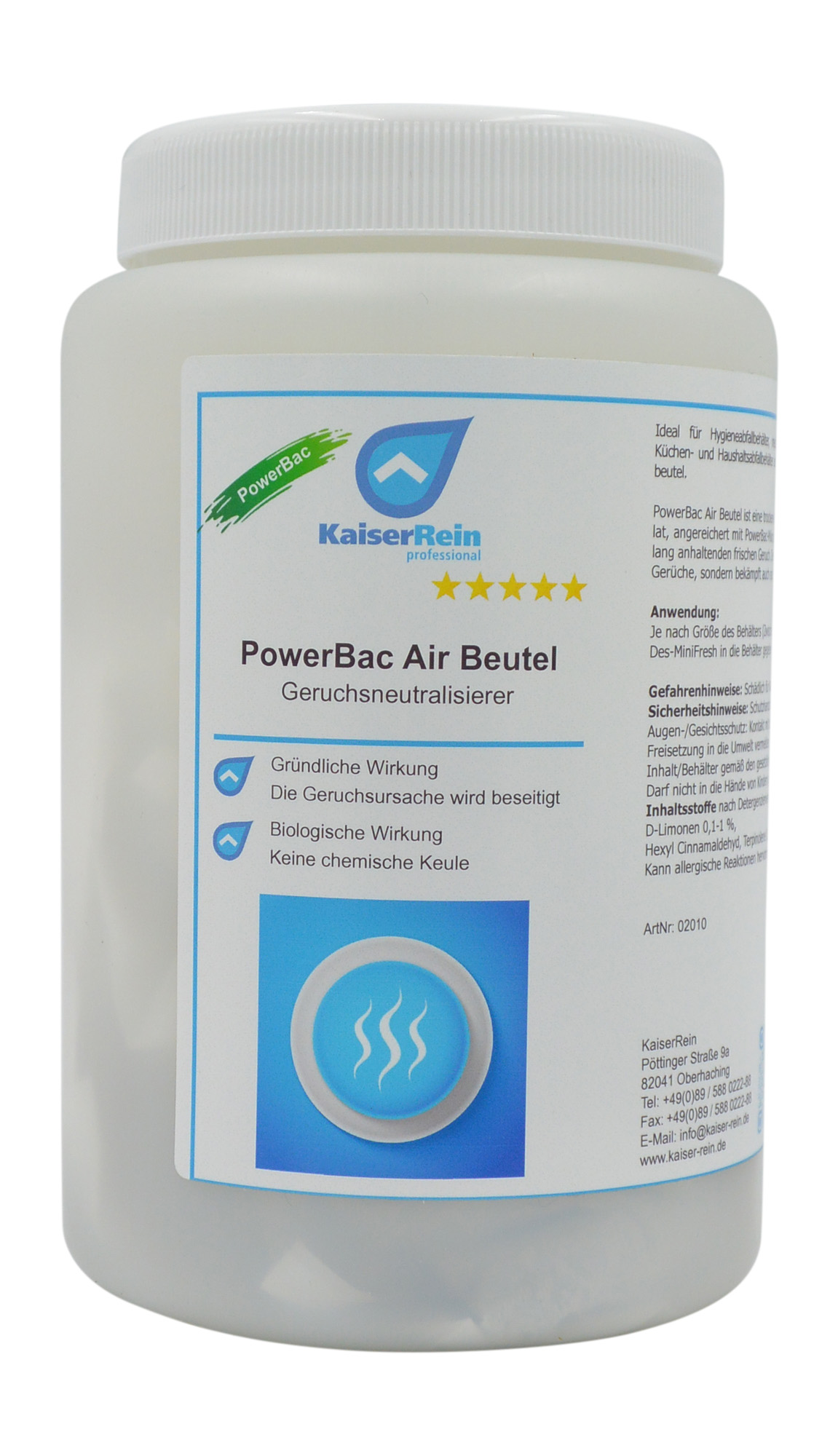 KaiserRein PowerBac Air Beutel (20 Stück) Geruchsneutralisierer-Säckchen für Staubsauger Mülleimer u