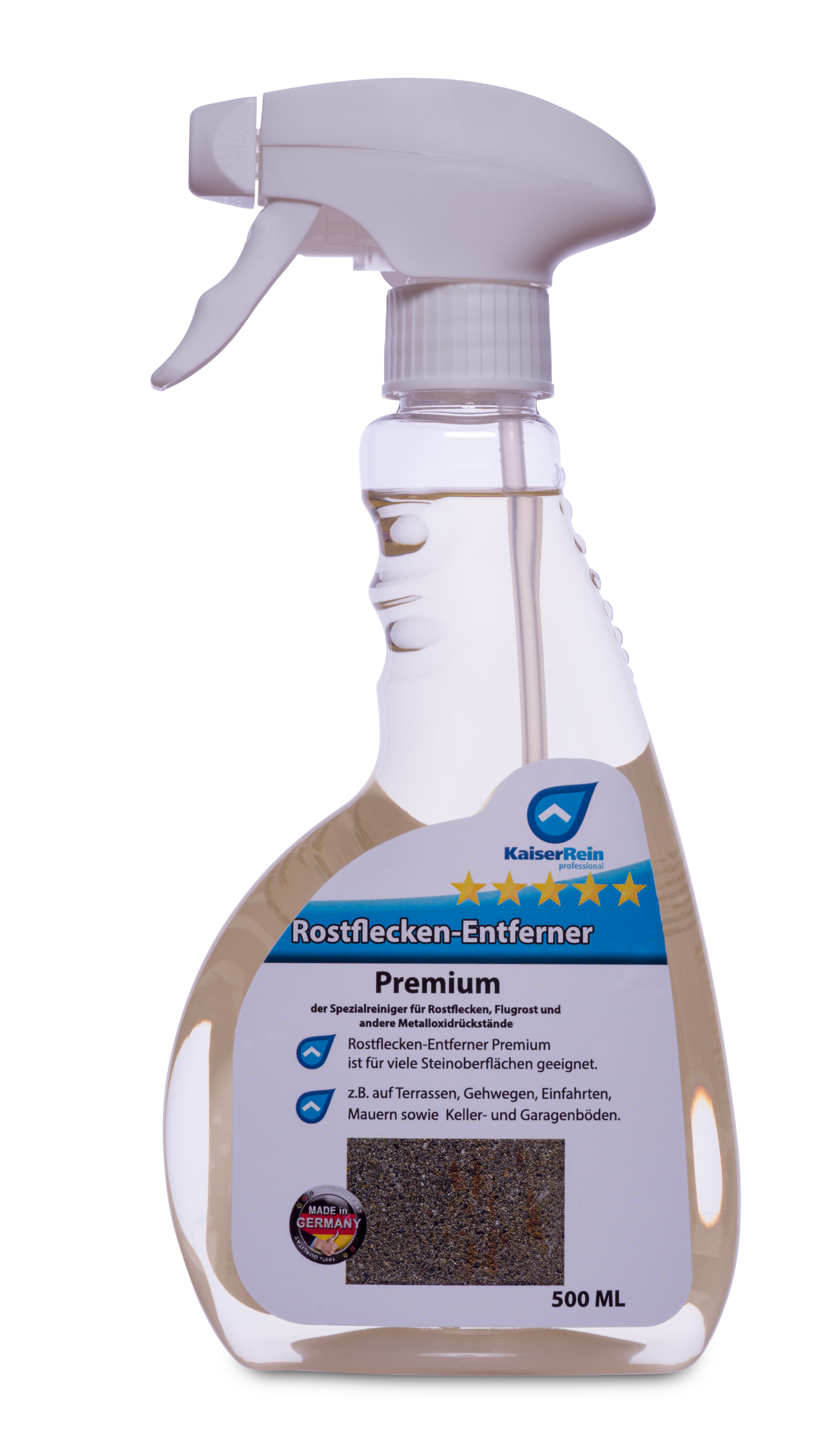 Rostflecken-Entferner  Premium ohne Indikator der Spezialreiniger für Rostflecken, Flugrost