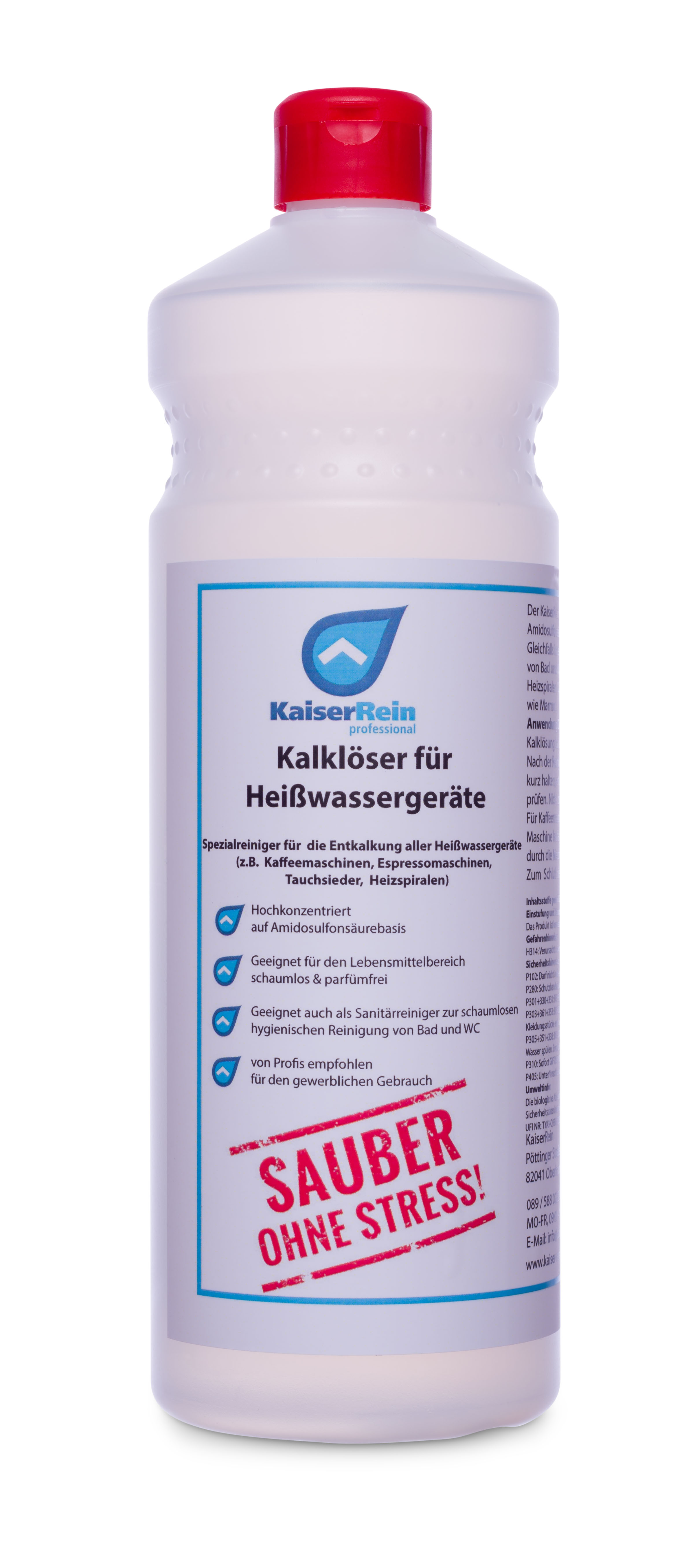 Kalklöser flüssig zur Entkalkung von Heißwassergeräten wie z.B. Kaffeemaschinen