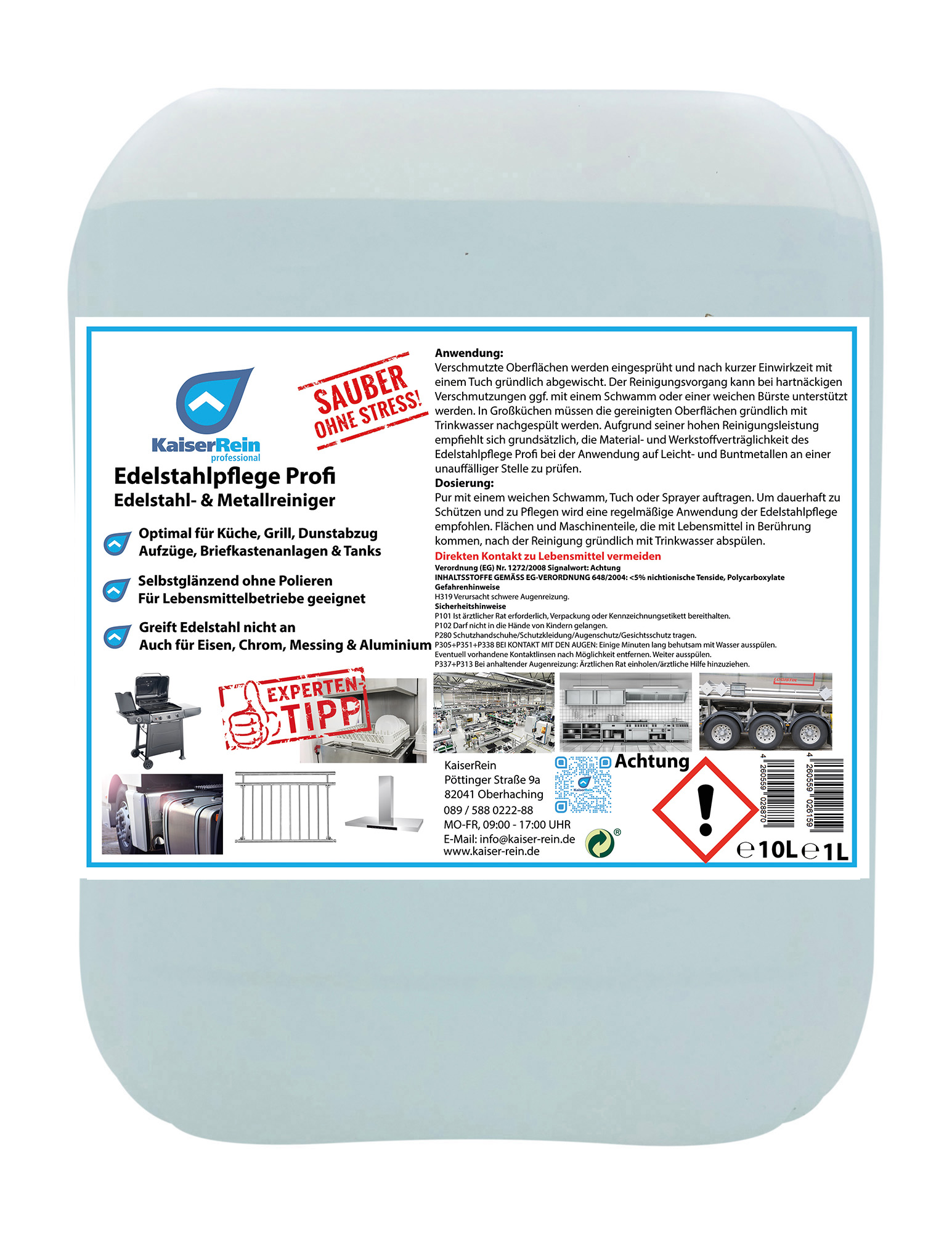 Edelstahlreiniger-10-L-Kanister Edelstahlreiniger 10 L Kanister für alle Metallarten von KaiserRein