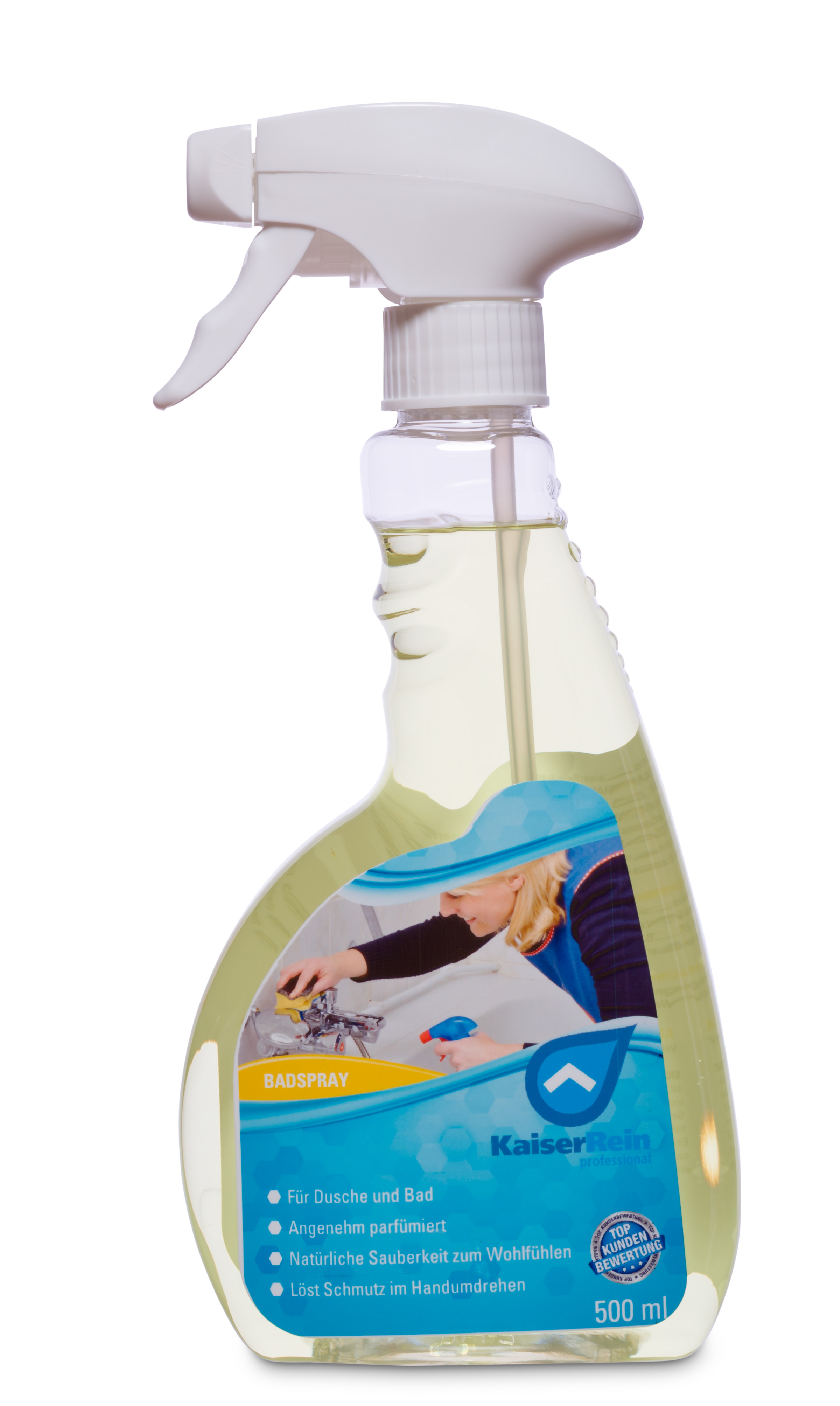 Badspray Reiniger 500 ml Sprühflasche gegen Kalk Schmutz und Seifenreste
