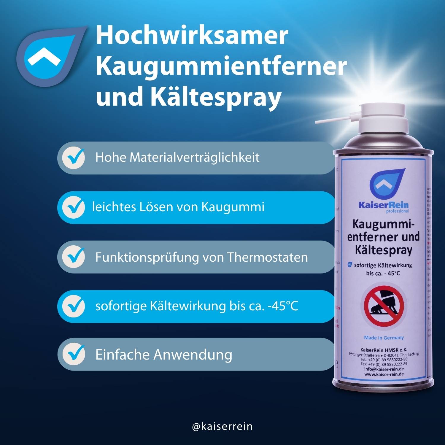 Kaugummi-entferner und  Kältespray