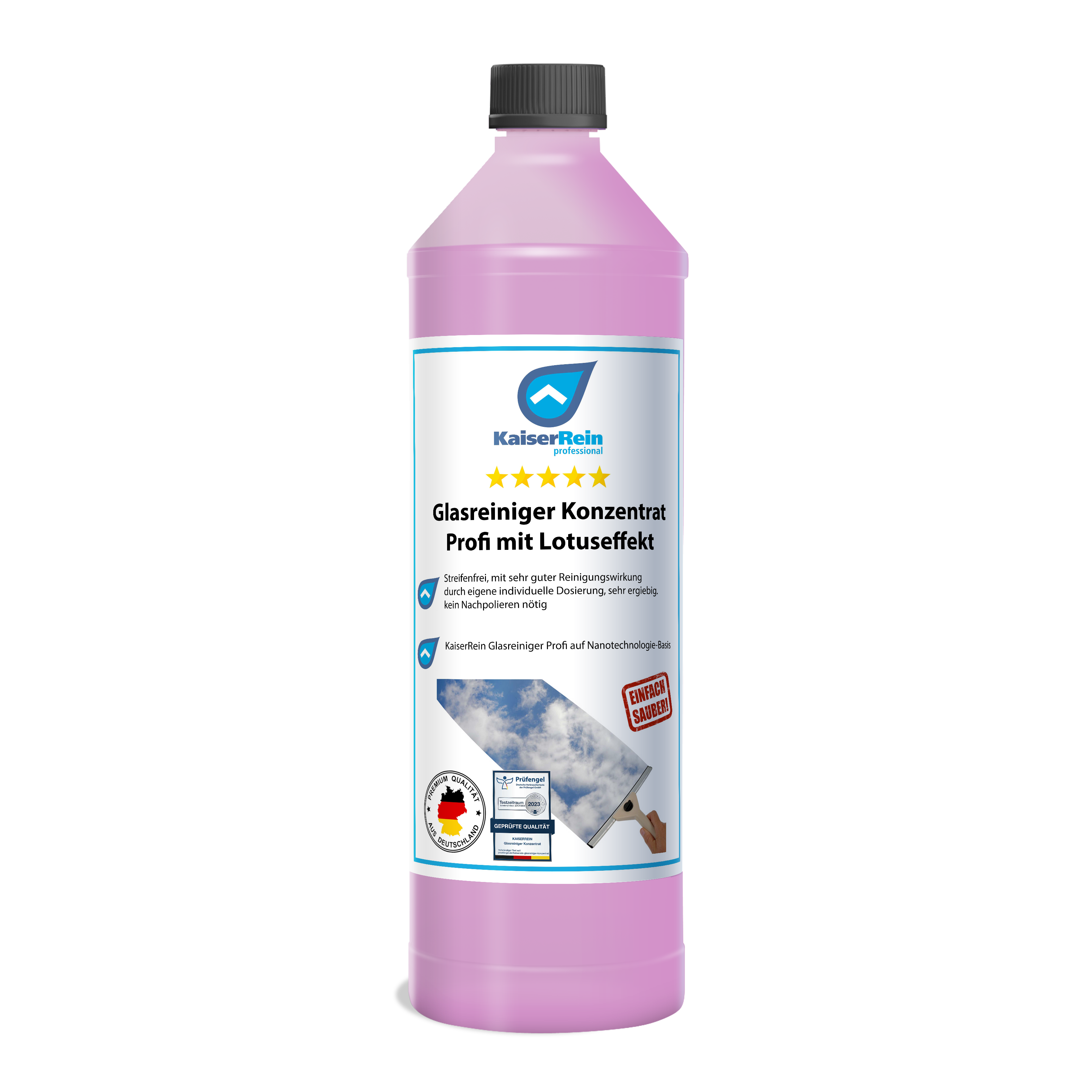 Glasreiniger Konzentrat Profi mit Lotuseffekt 1L