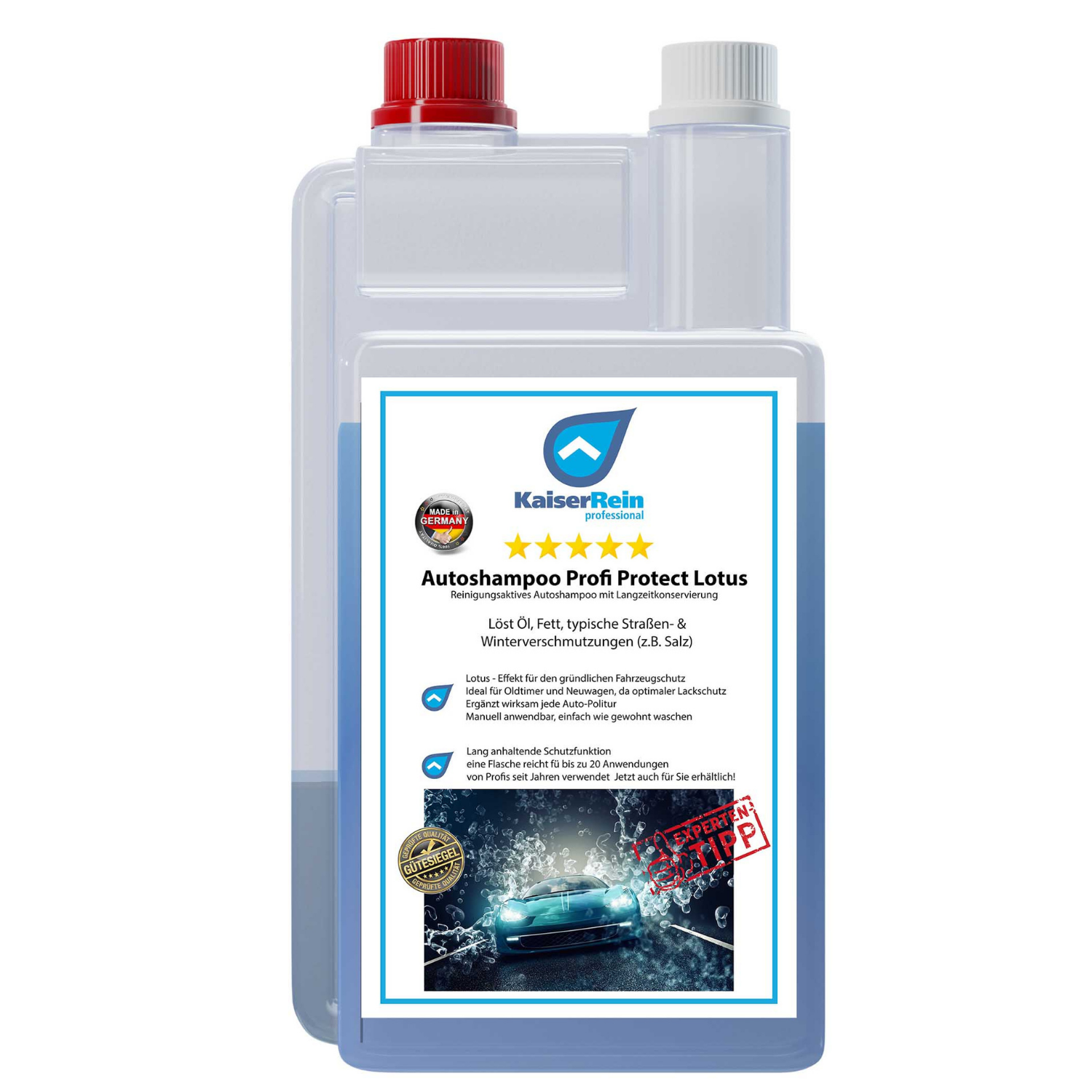 Autoshampoo Profi Protect Lotus 1l Reinigungsaktives Autoshampoo mit Langzeitkonservierung