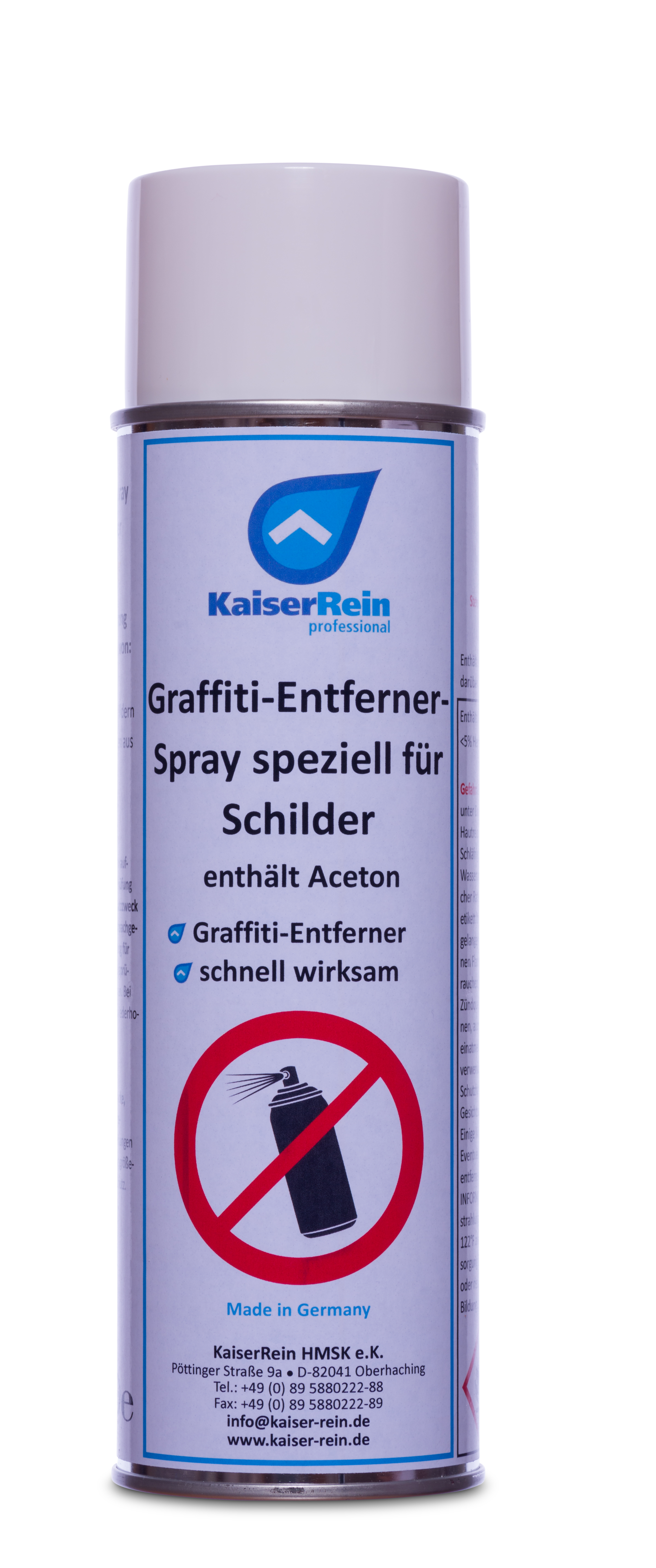 Graffiti-Entferner- Spray speziell für Schilder enthält Aceton schnell wirksam