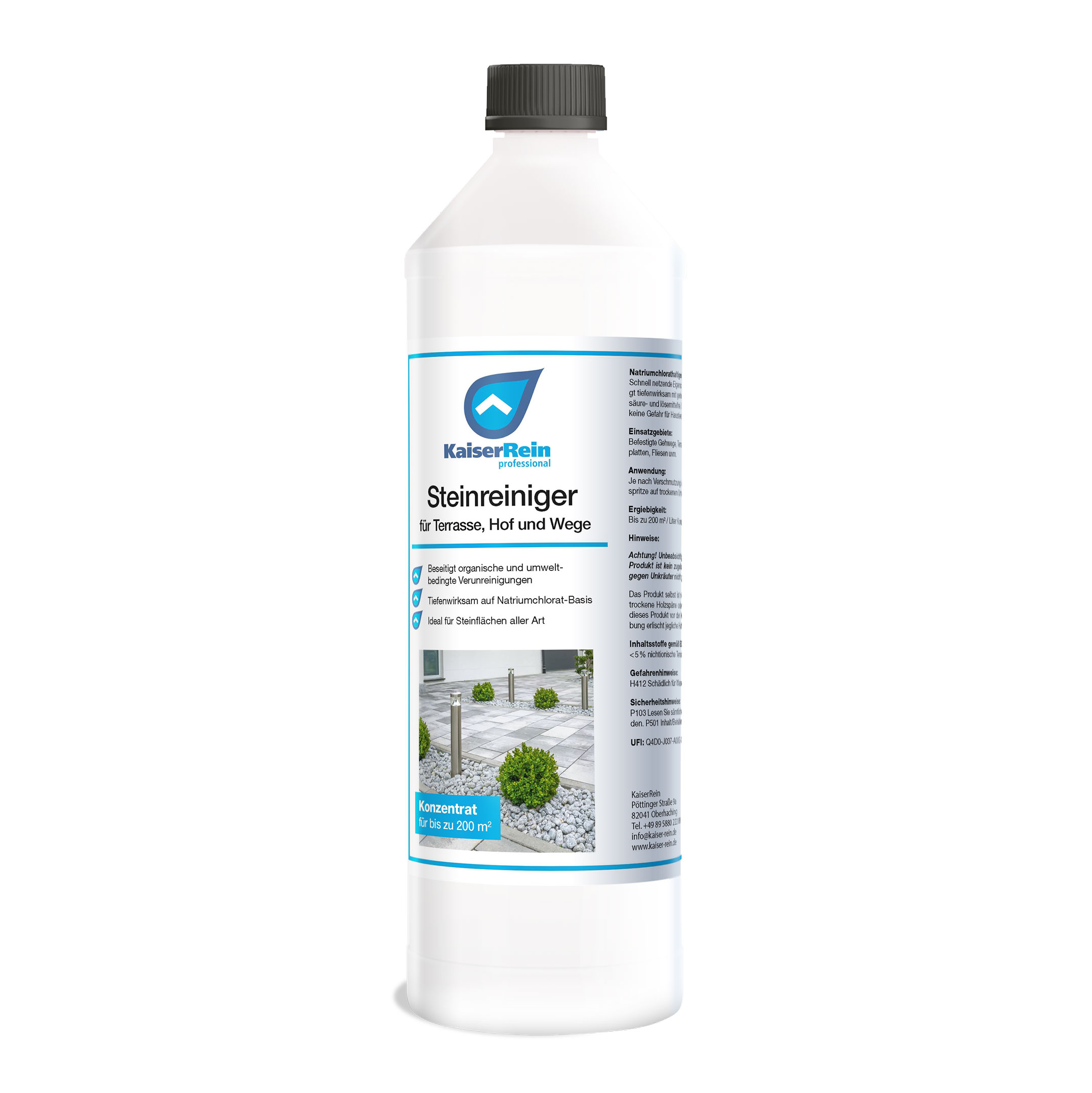 Steinreiniger 1L für Terrasse, Hof und Wege Steinreiniger 1L für Terrasse, Hof und Wege