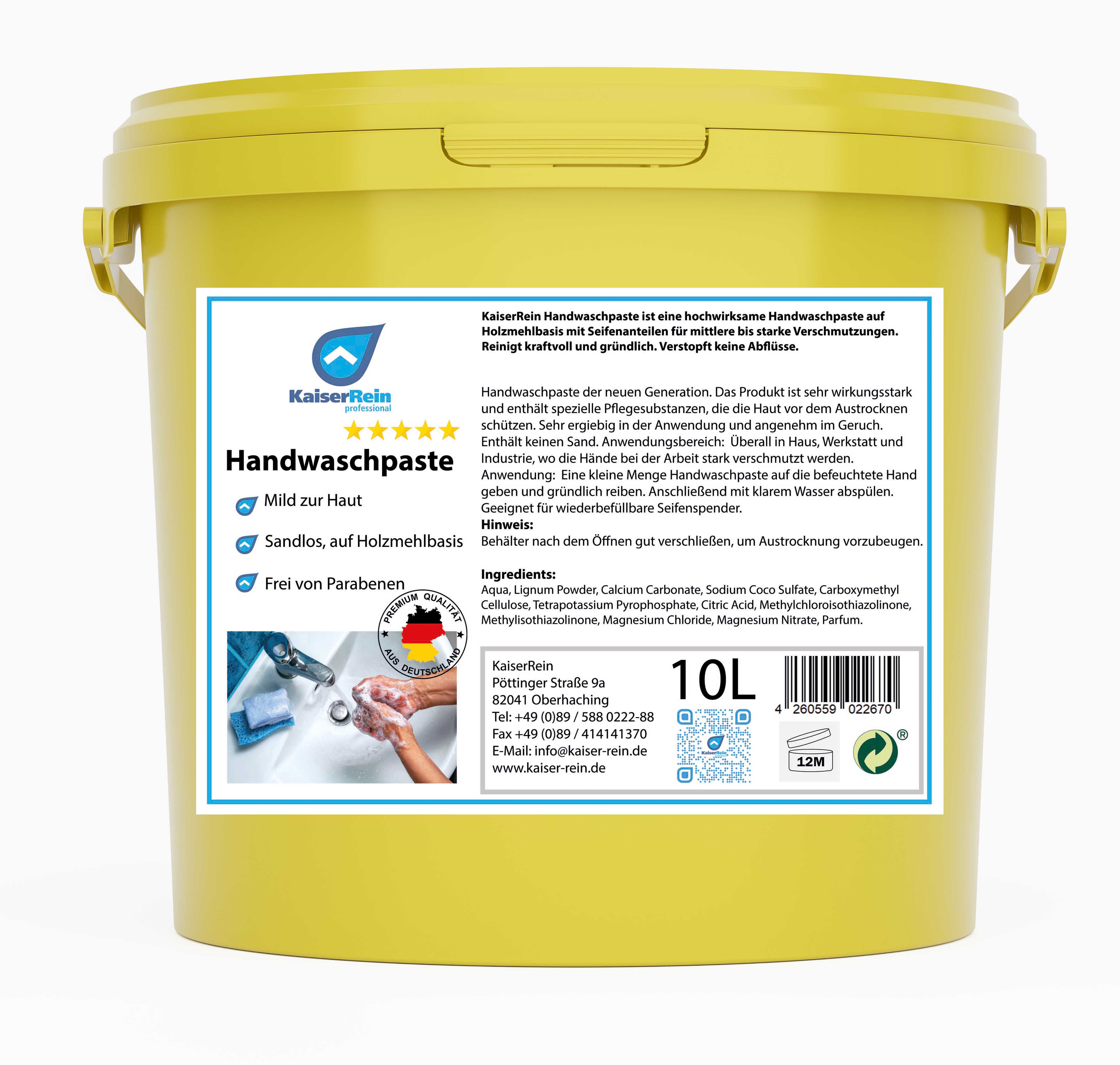 Handwaschpaste mit feinen Reibkörpern aus Holzmehl 10 L Kanister (gelb) Handwaschpaste mit feinen Reibkörpern aus Holzmehl 10 L Kanister (gelb)