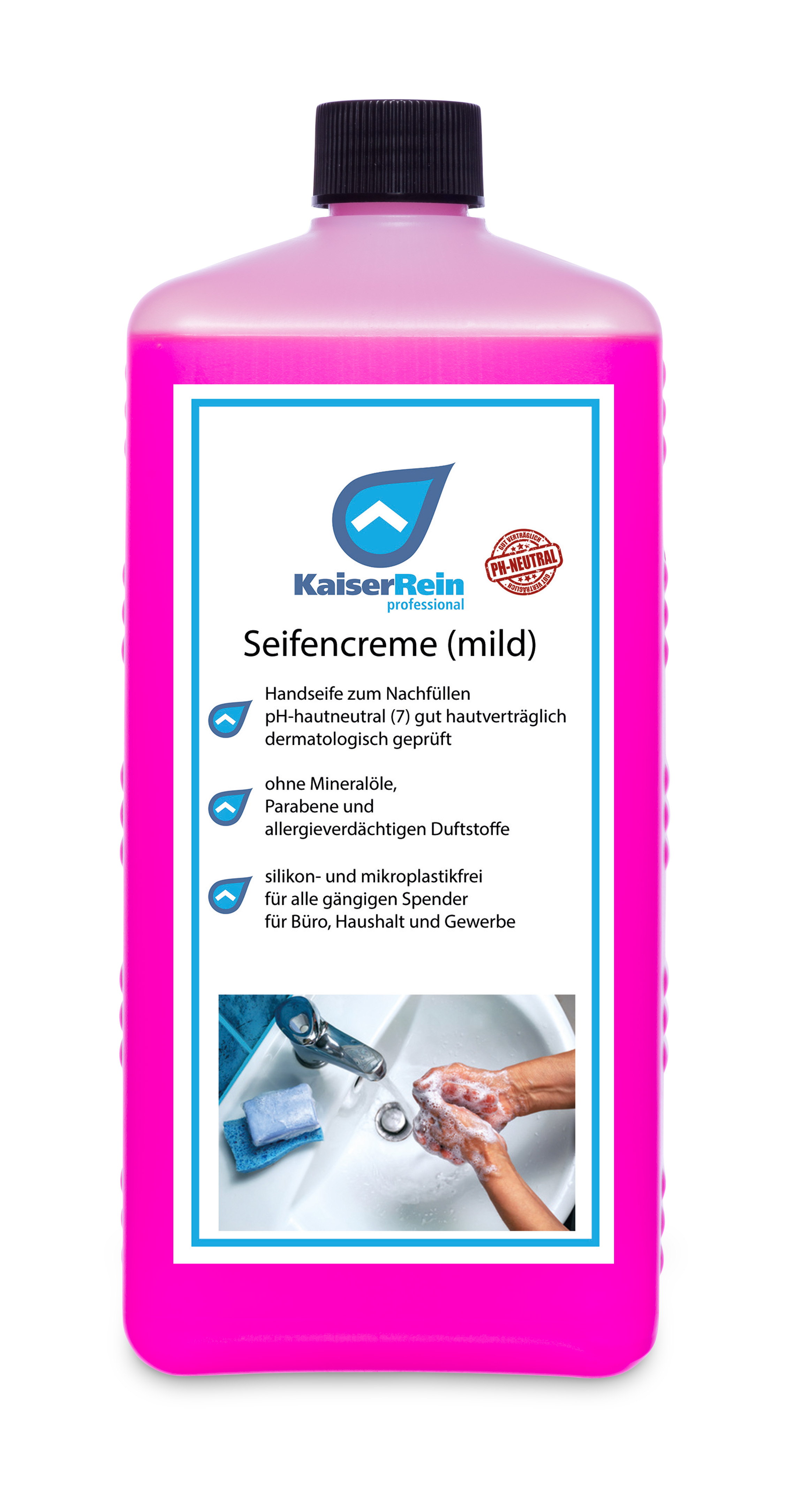 Seife-RosaFront Milde Seife, feuchtigkeitsspendende, rosa Handwaschseife
