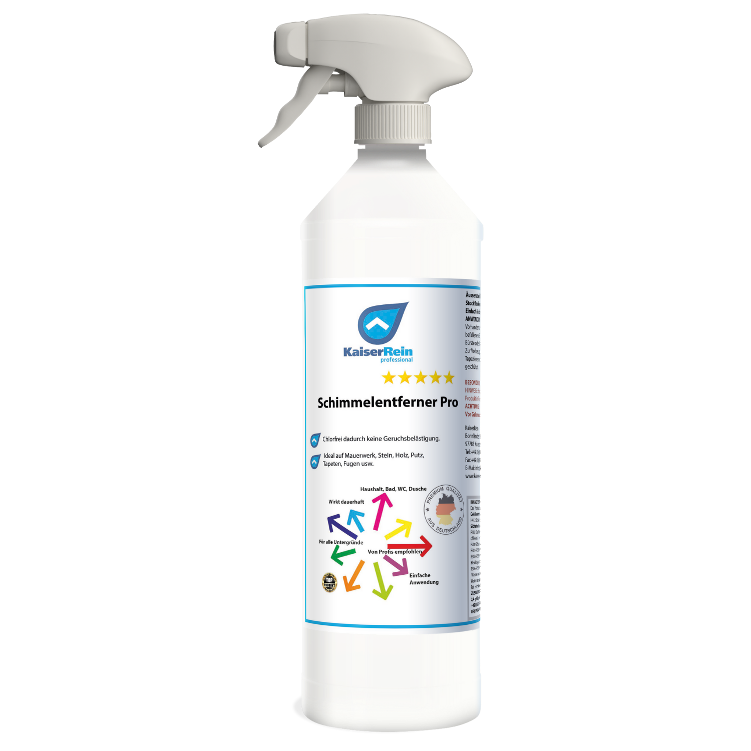 Schimmelentferner Haushalt, Bad, WC, Dusche Chlorfrei  wirkt dauerhaft