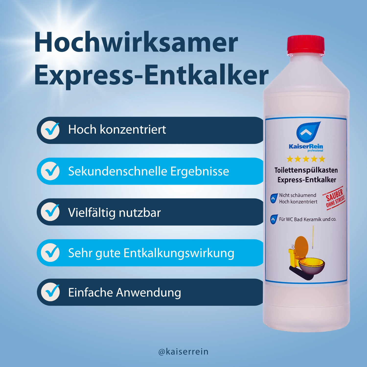 KaiserRein Toilettenspülkasten Express-Entkalker 1x1L Entkalker Kalklöser extra stark