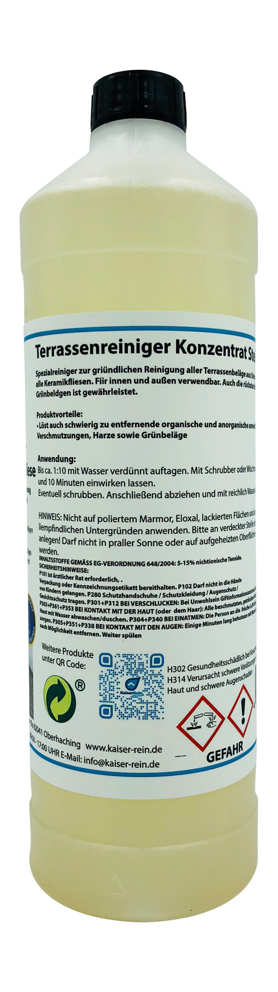 Terrassenreiniger  Konzentrat Stein  & Fliese Spezialreiniger zur gründlichen Reinigung aller Terass