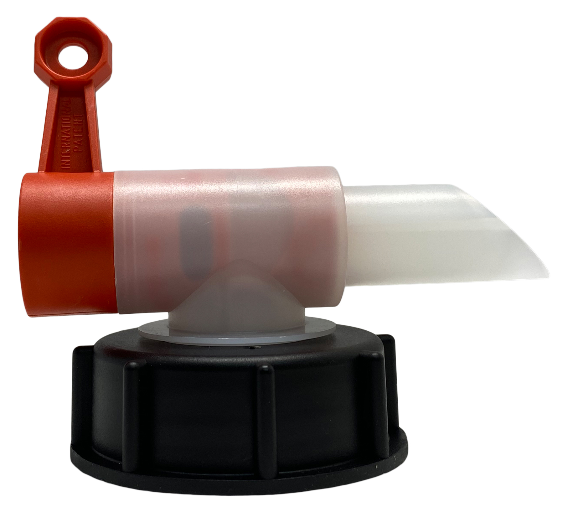 Dosierhahn 61 rot/natur Typ: 23/61HF komplett mit Verschluss schwarz für 20L- bis 30L-Kanister groß