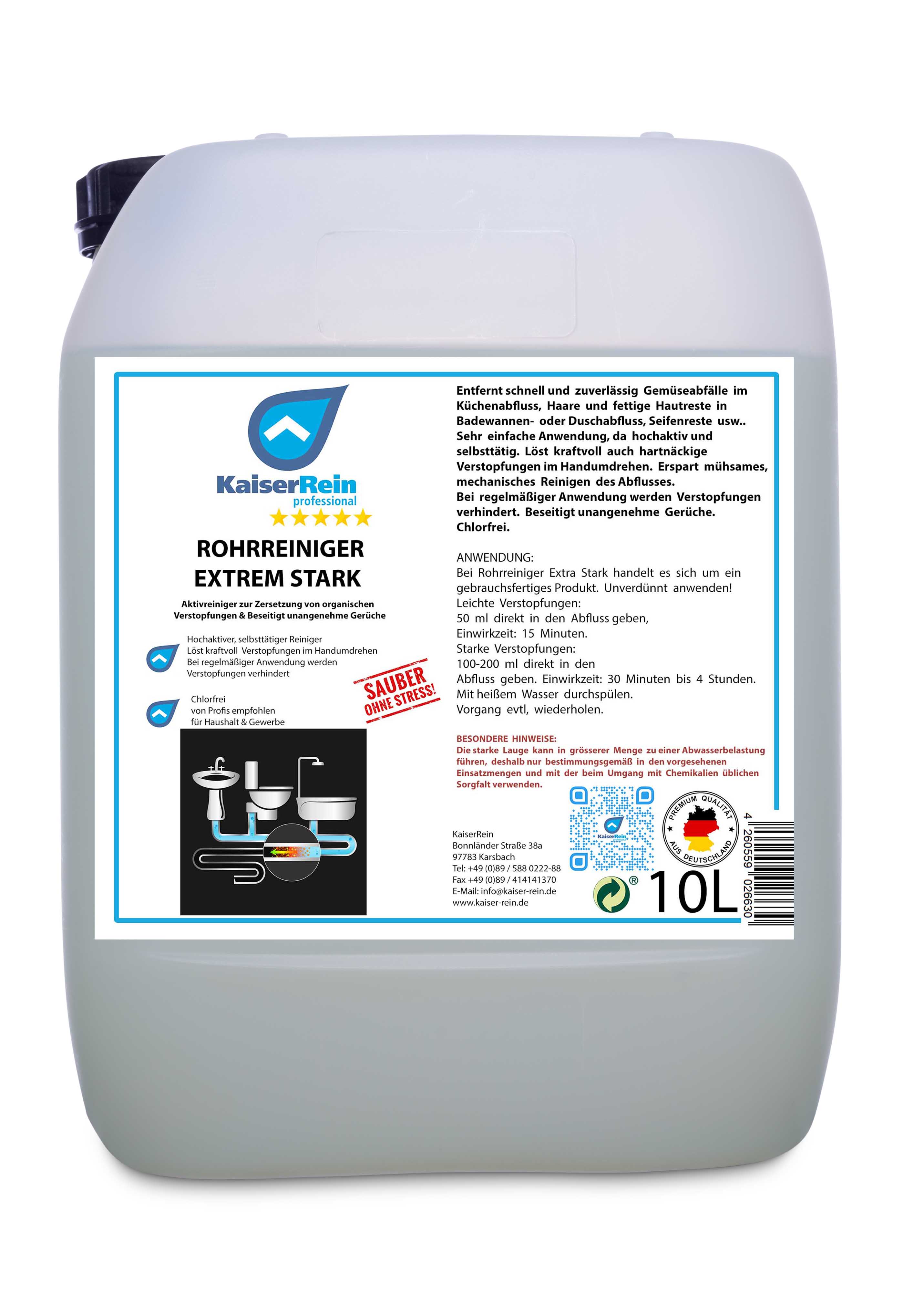 ROHRREINIGER EXTREM STARK 10 L Kanister