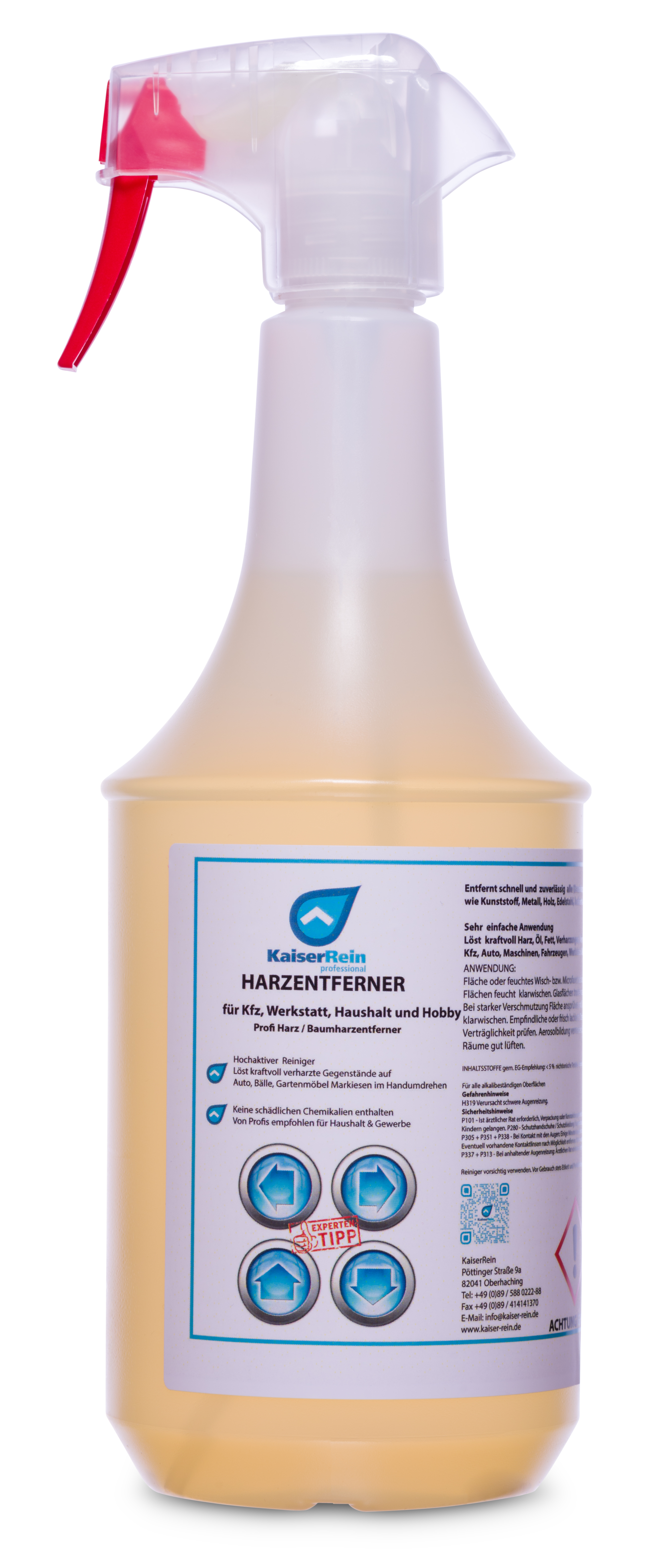 Harzentferner 1 L Spray für Kfz, Werkstat, Haushalt und Hobby Profi Harz / Baumharzentferner
