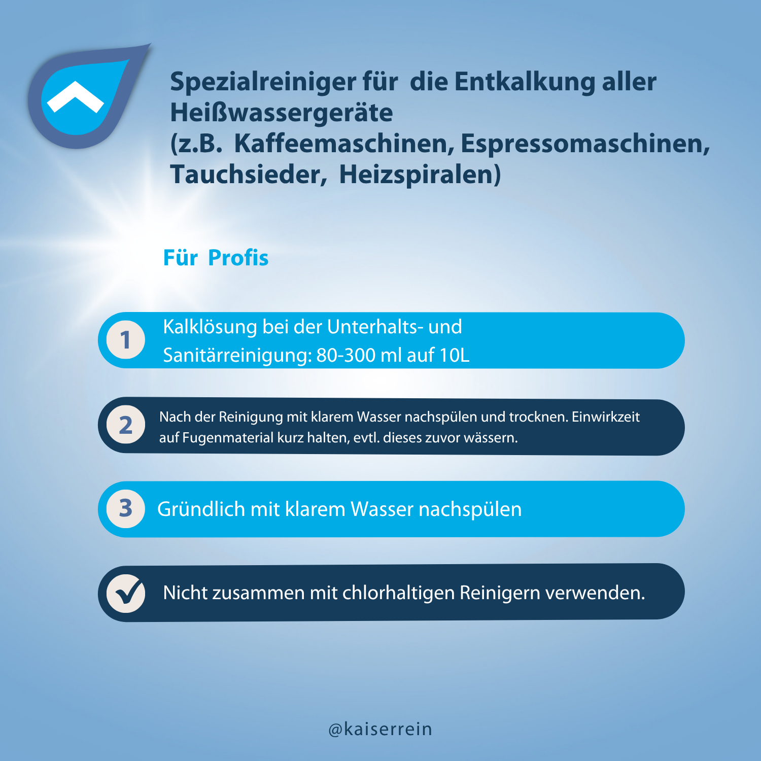 Kalklöser flüssig zur Entkalkung von Heißwassergeräten wie z.B. Kaffeemaschinen