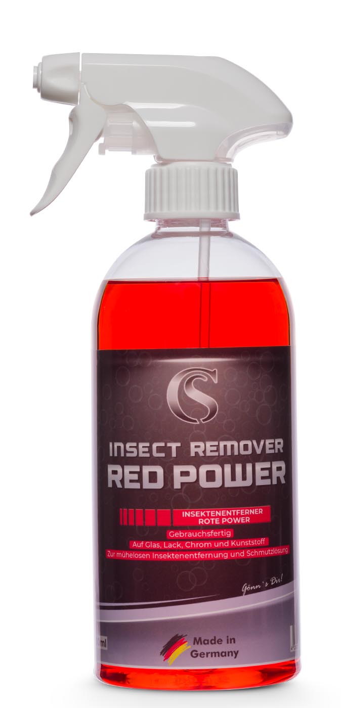 Car Sense Insect remover red power Gel 0,5 L ist problemlos auf Glas, Lack, Chrom und Kunststoff