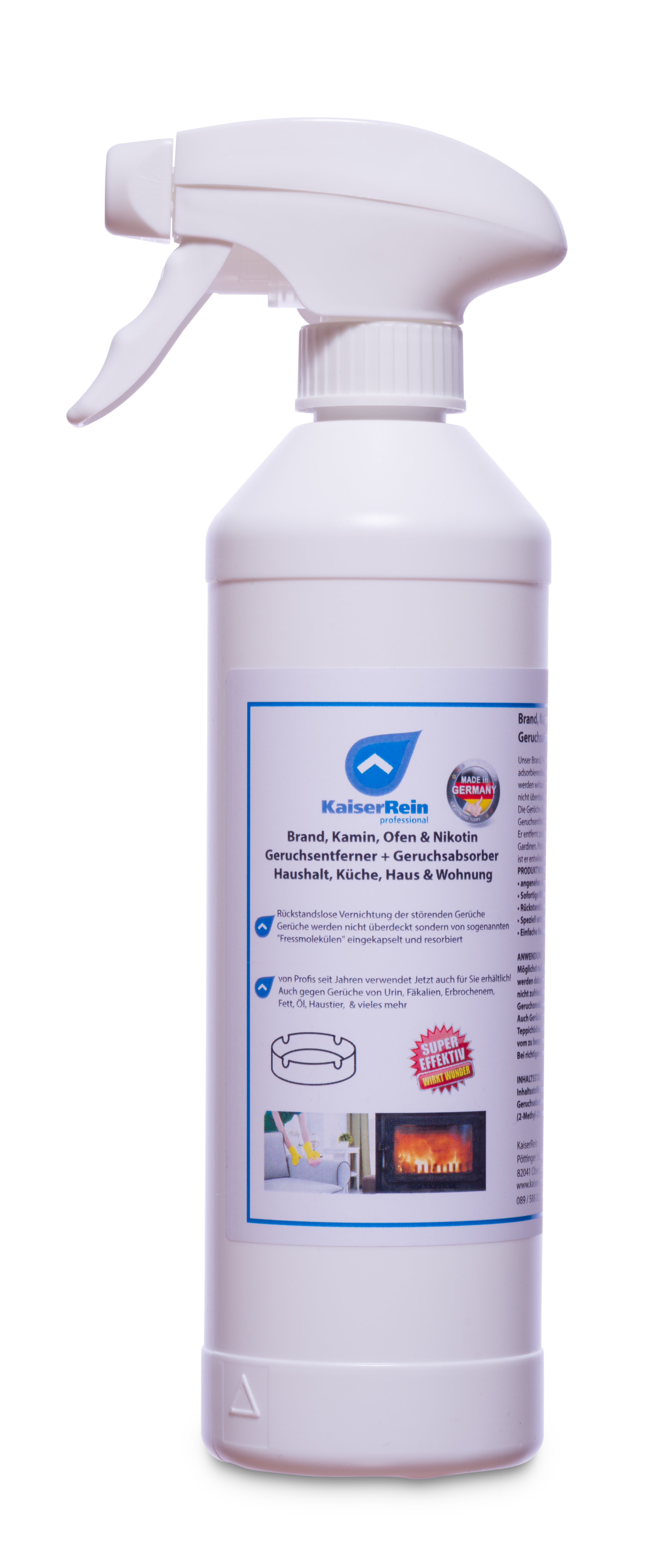 KaiserRein Geruchsentferner + Geruchsabsorber 500 ml Brand-, Kamin-, Ofen- Nikotin- Gerüche KaiserRein Geruchsentferner + Geruchsabsorber 500 ml Brand-, Kamin-, Ofen- Nikotin- Gerüche